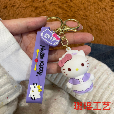 Cartoon PVC Soft Rubber Accessories Key Chain Customization Large Doll Keychain Hello Kitty Car Key Chain