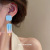 Silver Needle Sky Blue Series Geometric Flower Butterfly Earrings Korean Dignified Sense of Design Earrings Fresh Sweet Earrings