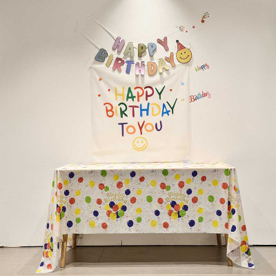 Amazon Balloon Party Tablecloth PEVA Disposable Party Tablecloth Baby Birthday Decoration Disposable Party Tablecloth