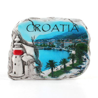 Factory Direct Sales Resin Magnetic Refridgerator Magnets Croatia Tourism Souvenir Creative 3d Refridgerator Magnets