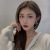 South Korea Dongdaemun Simple and Stylish Earrings Women's Elegance Retro Fabric Autumn and Winter Earrings Internet Celebrity Flocking Ear Rings