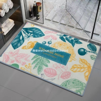 Cashmere-like Door Mat Can Be Customized Size Living Room Carpet Bedroom Carpet Bathroom Water-Absorbing Non-Slip Mat Plush Floor Mat