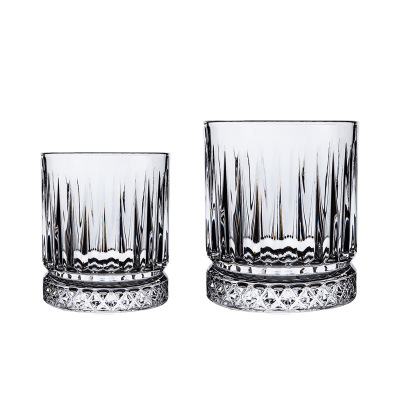 European Style Simple Striped Whiskey Glass Crystal Glass Liquor Cup Bar Retro Shot Glass in Stock Wholesale