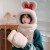 Autumn and Winter New Thickened Women's Hat Scarf One-Piece Hat Three-Piece Set Scarf Warm and Cute Bow Scarf and Hat