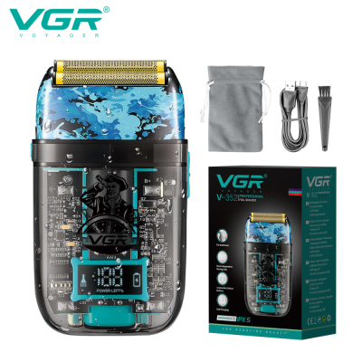 VGR V-352 Waterproof Foil Beard Hair Shaver Rechargeable Professional Electric Shavers for Men