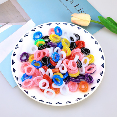 Lazada Popular Headdress Transparent Barrel Simple Children's Solid Color Hair Ring Ring Does Not Hurt Hair High Elastic Hair Ring