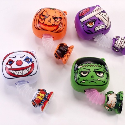 Cross-Border New Pop Tube Halloween Doll Extension Tube Toy Pull Tube with Light Decompression Toy Wholesale