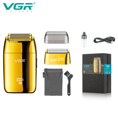 VGR V-399 portable usb golden professional shaving machine rechargeable electric foil beard shaver razor for men