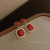 2022 New Chinese New Year Celebration Joyous Red Series Earrings for Women Graceful Bow Earrings Retro Chinese Style Earrings