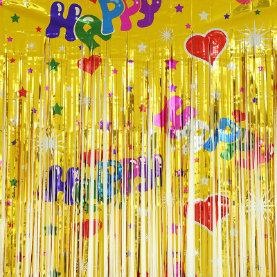 New Birthday Party Decoration Indoor Atmosphere Curtain Seven-Color Sequins Tassel Rain Silk Wedding Background Layout Wholesale