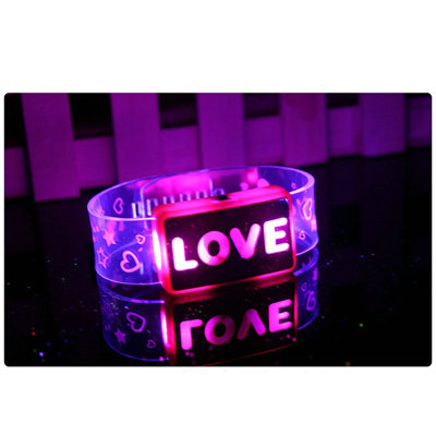Flash Wristband Luminous Wristband Love Valentine's Day Happy Flash Watch Luminous Bracelet