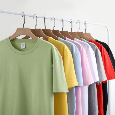 Fuzhou D Warehouse 76000 Same Style 180G Cotton Orange Men T-shirt Short Sleeve Wholesale Solid Color Summer Cultural Shirt