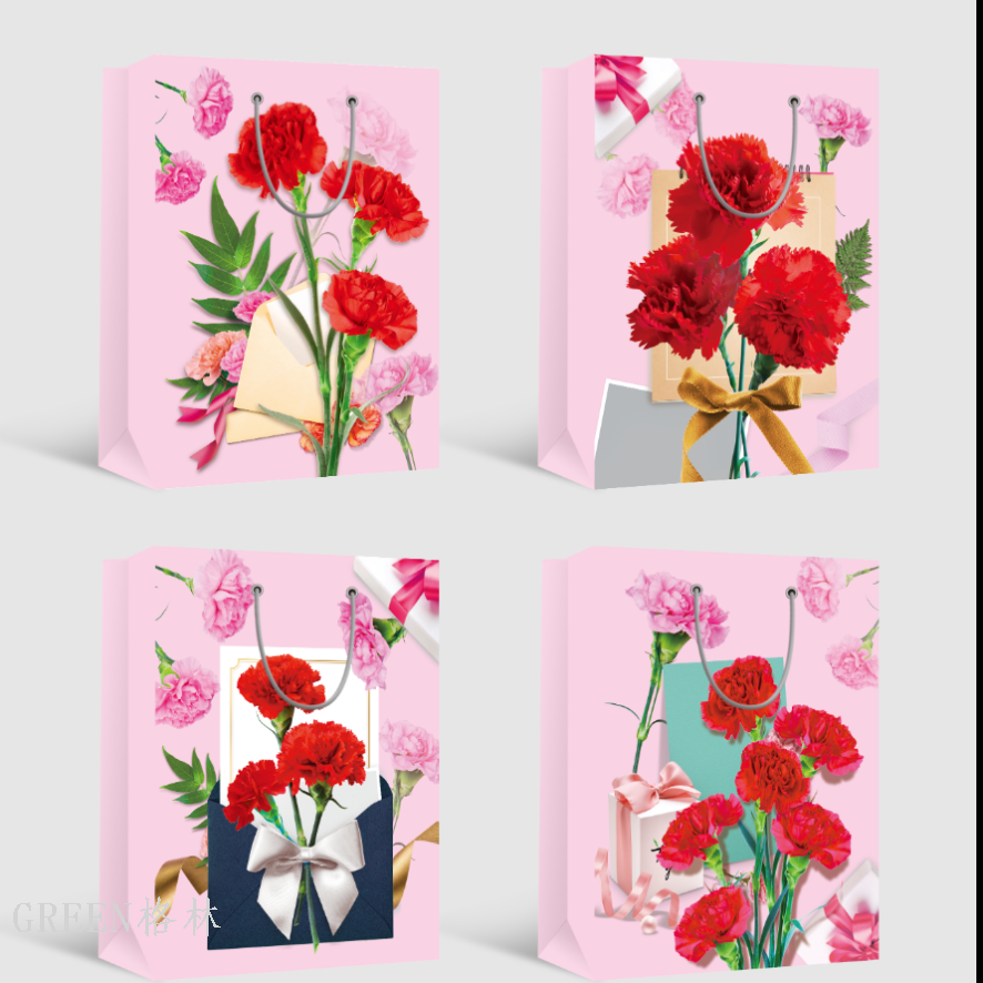 情人节礼品袋 玫瑰花礼品袋 生日礼品袋 情人节 纸袋 爱心礼品袋