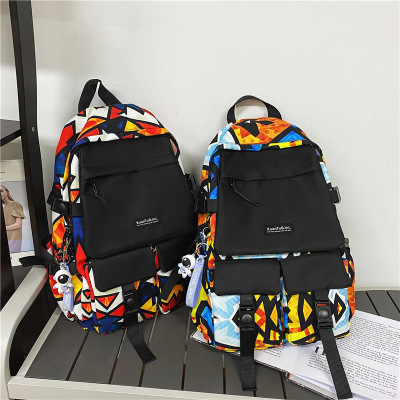 Schoolbag Men's Isn Trendy Cool College Students' Backpack Women's Large Capacity Korean High School Boys Backpack