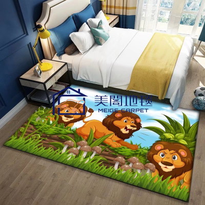 Shida 3D Cartoon Carpet Customizable Printing Living Room Bedroom Carpet Cartoon Pattern Creative Children Crawling Mat