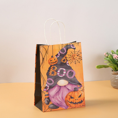 Halloween Kraft Paper Bag Creative Cartoon Packaging Handbag Birthday and Holiday Gift Gift Bag