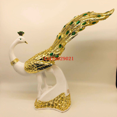 Peacock Decoration Resin Plating Crafts Home Decoration