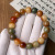 Natural White Jade Bodhi Bracelet Hand-Held Men's Rare Dunhuang Color Bodhi Seed Pliable Temperament Buddha Beads Amusement Article Bracelet Women
