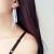 B048 Popular Ornament Letter Pendant European and American Ribbon Cloth Strip Earrings Women's Elegant Long Ribbon Earrings Ear Studs