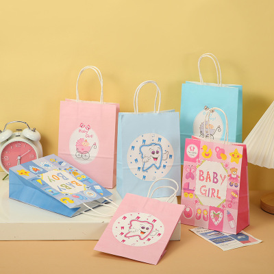 Cartoon Series Paper Packaging Bags Handbag Birthday Gift Gift Gift Gift Bag Kraft Paper Bag in Stock Wholesale