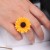 D039 Cross-Border Hot Sale Creative Ornament Pearl SUNFLOWER Ring Temperament Female Sunflower Fashion Ring Jewelry