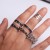D012 Fashion Simple Bracelet Leaf Rivet Four-Piece Ring Set Combination Personalized Cold Style Opening Adjustable Index Finger Ring