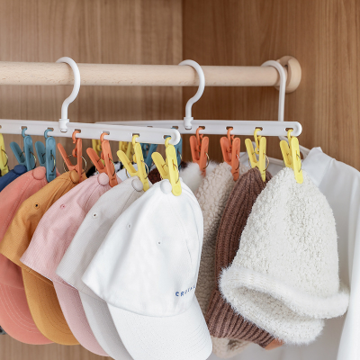 Hat Storage Fantastic Hanging Hat Clip Multifunctional Organize and Storage Hook Storage Rack Wardrobe Hat Clothespin