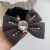 Velvet Dark Color Large Bow Diamond Large Intestine Hair Ring Simple Graceful Retro Hair Ring Autumn and Winter New Hair Accessories