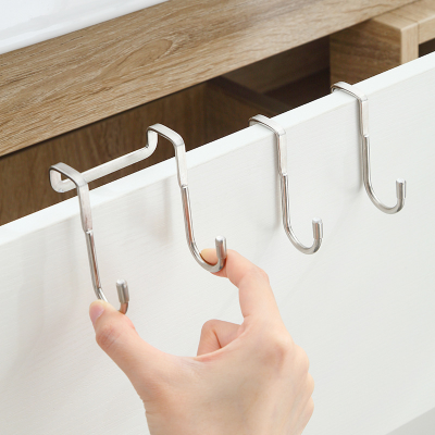 Stainless Steel Bedside Cabinet Door Hook Dormitory Double Hook S-Type Hook Hang Clothes Bathroom Kitchen Hanger S Hook behind the Door