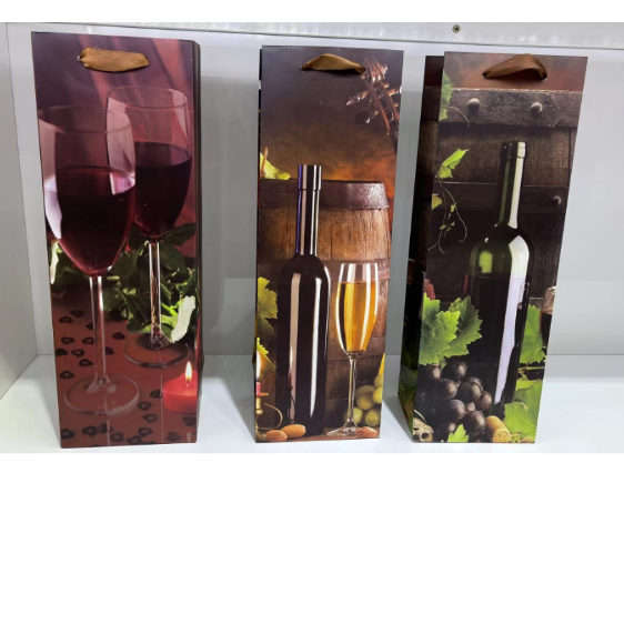 厂家直销酒袋礼品袋 白卡纸210克单支葡萄酒纸袋 手提袋 包装袋