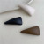 Korean Style Autumn and Winter New Leather Solid Color Triangle BB Clip Simple Temperament Bangs Barrettes All-Matching Retro French