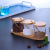 Round Borosilicate Glass Seasoning Bottle Seasoning Jar Set Solid Seasoning Condiment Dispenser with Bamboo Wood Cover Home Salt Shaker