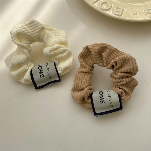 autumn and winter 2022 new striped velvet fabric pig large intestine hair ring simple temperament lady hair tie hair rope hair accessories