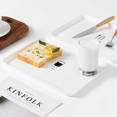 2459 Nordic Style Rectangular Plate Household Minimalist Breakfast Plate Plastic Tea Tray Dinner Plate Dessert Small Tray