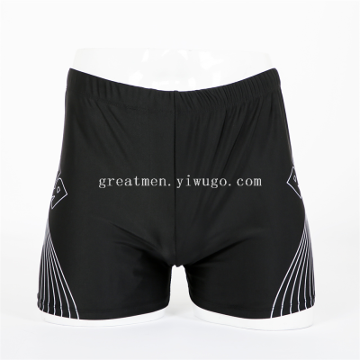 New Swimming Trunks Factory Wholesale Weimen Polyester Men's Boxer Swimming Trunks Dotted Prints Swimming Trunks