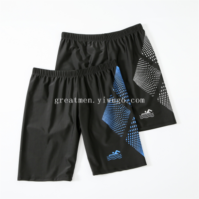 New Swimming Trunks Factory Wholesale Weimen Polyester Men's Boxer Swimming Trunks Side Color Matching Swimming Trunks