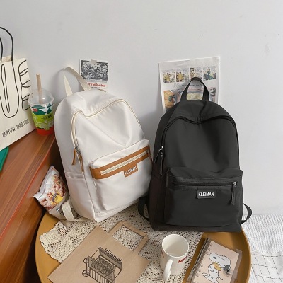 Wholesale Solid Color College Students Bag 2022 New Simple Fashion Fresh Girl Backpack High School Student Backpack Fashion