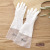 Household Dishwashing Gloves Transparent White Fleece-Lined Laundry Waterproof Plastic Leather Latex Lengthened Durable Kitchen Cleaning Female