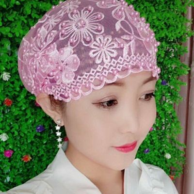 Muslim Scarf Hat Summer New Galsang Flower Cap Fashion Scarf Convenient Lace Hui Head-Covering Hat