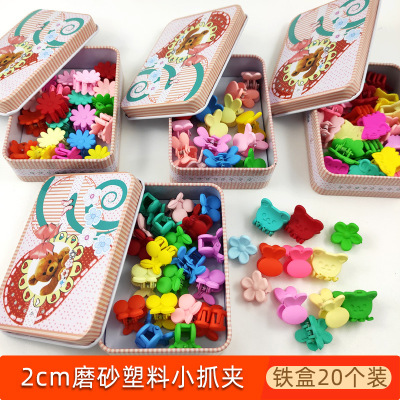 20 PCs Iron Box Cute Baby Headdress Bang Clip Girls Hairpin Children Barrettes Matte Mini Frosted Grip