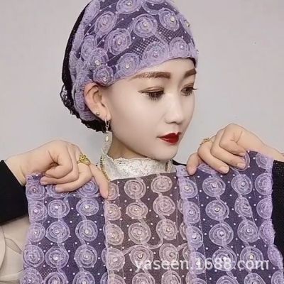 Summer Rose Plate Flower Pullover All-Matching Hat Gauze Thin Home Hat Hui Hat Cover Gray Hair Toque