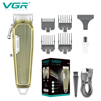 VGR V-667 New Design Barber Salon Powerful Hair Cut Trimmer Professional Cordless Electric Hair clippers for Men