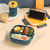 Lunch Box Square Korean Lunch Box Suitable for Student Office Workers Pp Plastic Handle Grid Fast Food Box