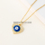 Factory Direct Sales Europe And America Cross Border Devil 'S Eye Necklace Personalized Fashion Diamond-Embedded Creative Simple Pendant Clavicle Chain