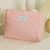 Cream Flower Cosmetic Bag Soft Bag Girl Heart Large Capacity Portable Hand Cosmetics Travel Storage Bag Wash Bag for Women