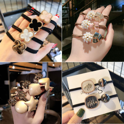 New Elegant Hair Accessories Top Cuft Korean Ornament Hair Rope Dongdaemun Vintage Headwear Head Rope Female Rubber Band Pearl Hair Ring