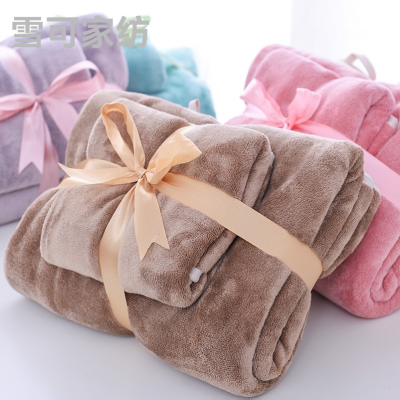 Wholesale Japanese Coral Fleece Towels Suit Multi-Color Optional Thickened Absorbent Child and Mother Covers Present Towel