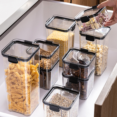 Sealed Jar Cereals Kitchen Storage Food Grade Transparent Plastic Tank Box Snack Dry Goods Tea Storage Jar