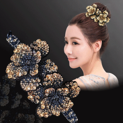 Rhinestone Bud-like Hair Style Flower Adult Large Hair Clip Female Korean Style All-Match Bun Back Head Hair Band Updo Gadget