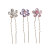 Small Flower Hairpin 4 Pieces Set Crystal Flowers Hairpin Back Head Broken Hair Decorations U-Shaped Headdress Ancient Style Ornament